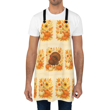 Thanksgiving Turkey Apron, Fall Harvest Cooking Apron, Seasonal Kitchen Accessory, Holiday Gift for Cooks, Autumn Decor Apron