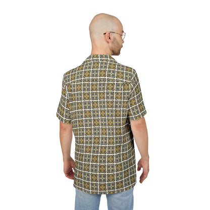 Hawaiian Shirt — Vintage Tile Pattern Short-Sleeve Button-Down