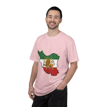 Iran Map T-Shirt with Lion and Sun Flag — Persian Heritage Tee
