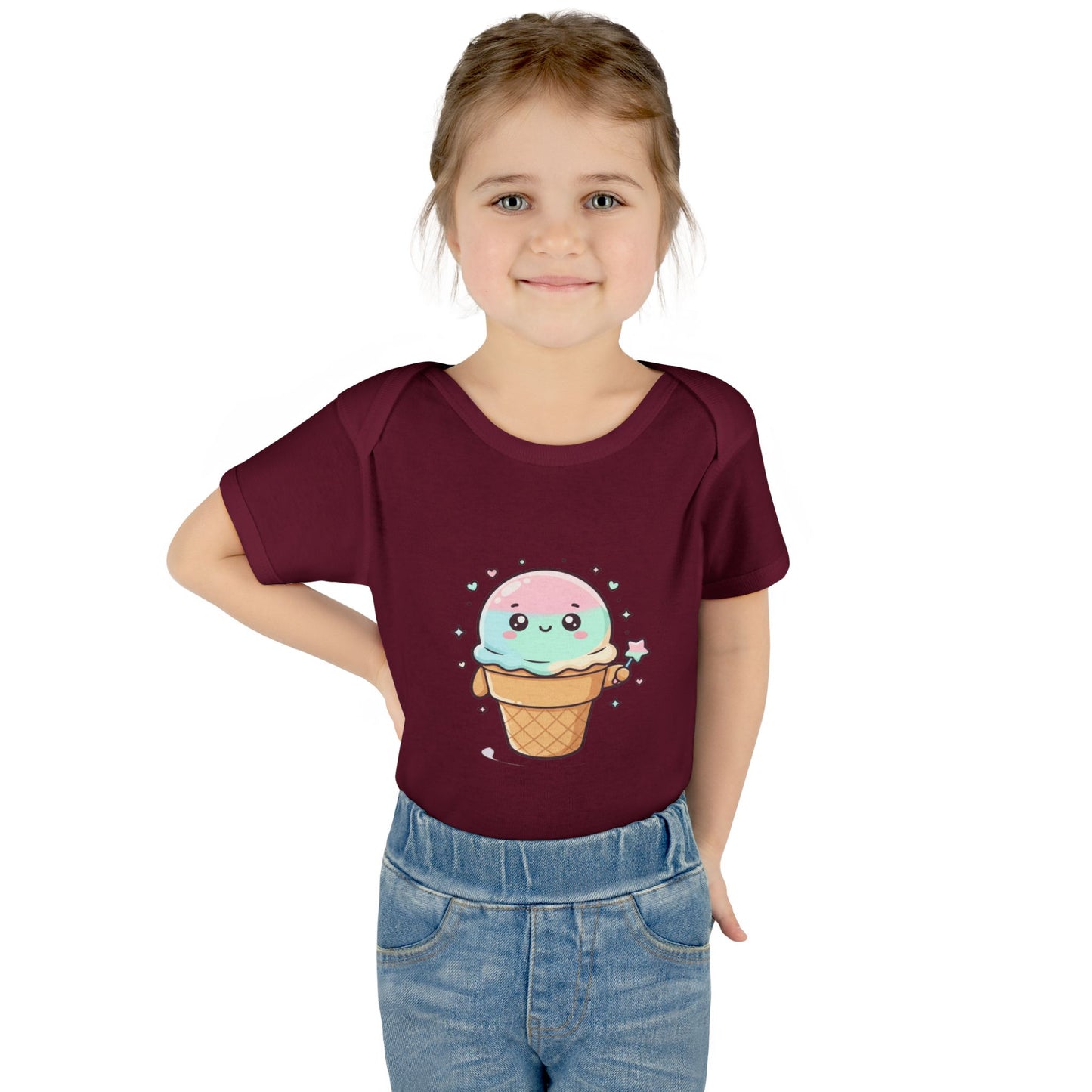 Cute Kawaii Ice Cream Cone Infant Bodysuit - Pastel Baby Onesie