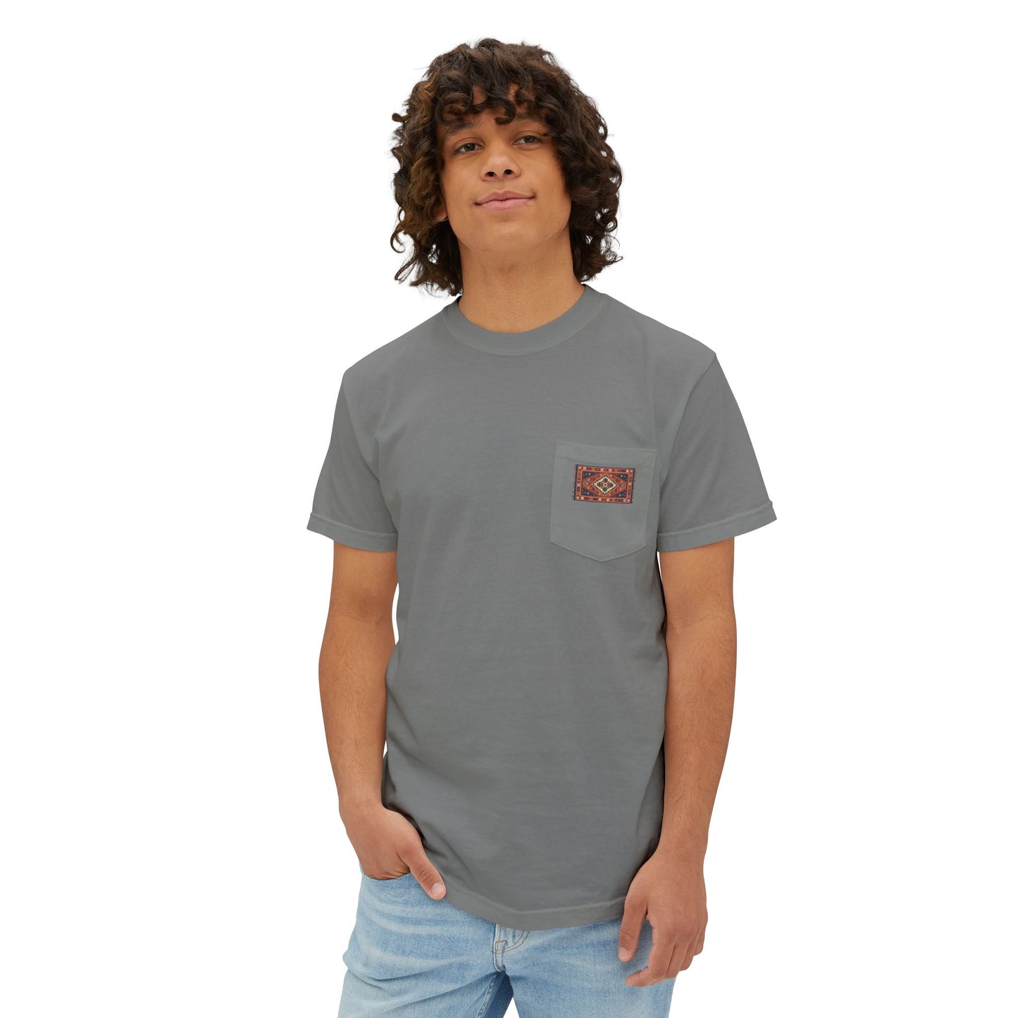 Pocket T-Shirt — Vintage Woven Patch Casual Tee