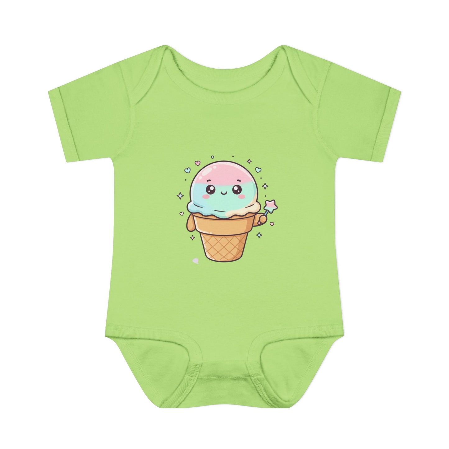 Cute Kawaii Ice Cream Cone Infant Bodysuit - Pastel Baby Onesie
