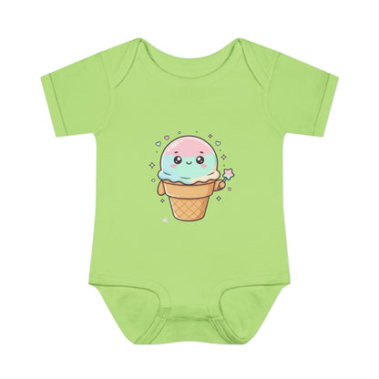 Cute Kawaii Ice Cream Cone Infant Bodysuit - Pastel Baby Onesie