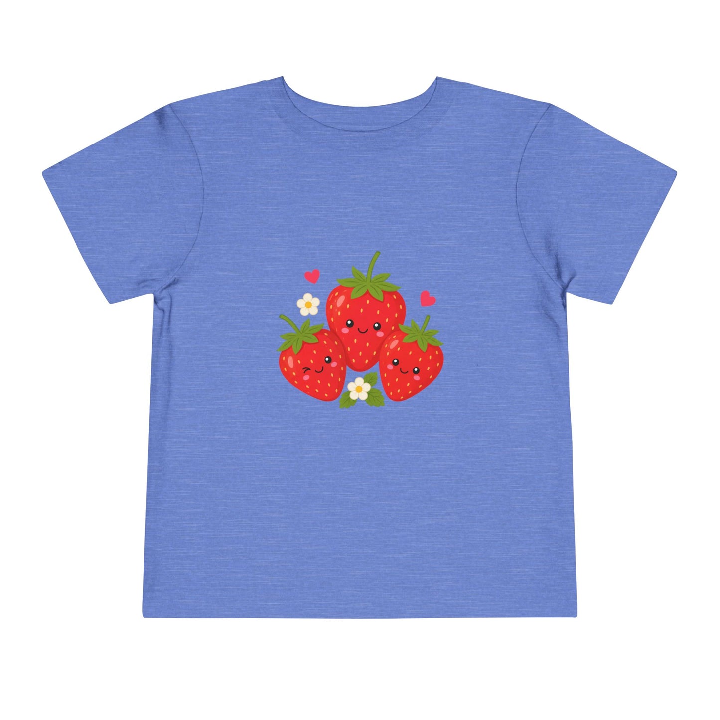 Cute Kawaii Strawberries Toddler Tee — Cute Fruit Graphic Shirt for Kids