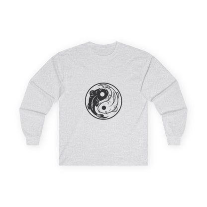 Yin Yang Koi Fish Long Sleeve Tee — Zen Balance Graphic Shirt