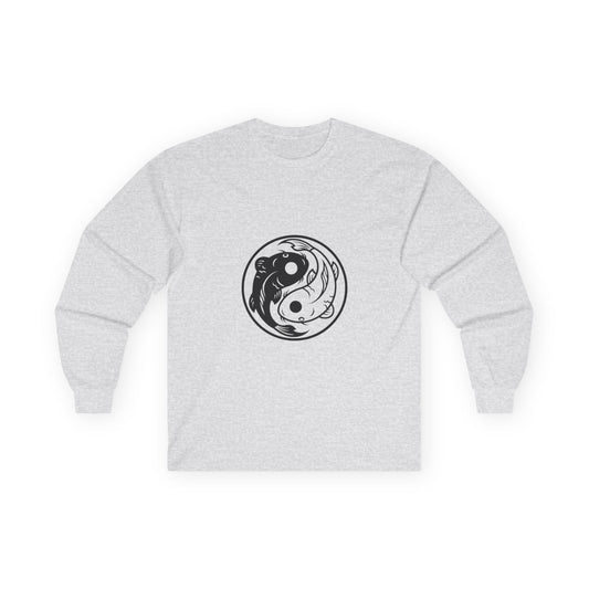 Yin Yang Koi Fish Long Sleeve Tee — Zen Balance Graphic Shirt