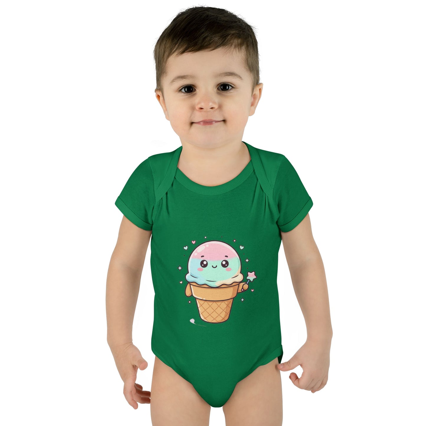 Cute Kawaii Ice Cream Cone Infant Bodysuit - Pastel Baby Onesie