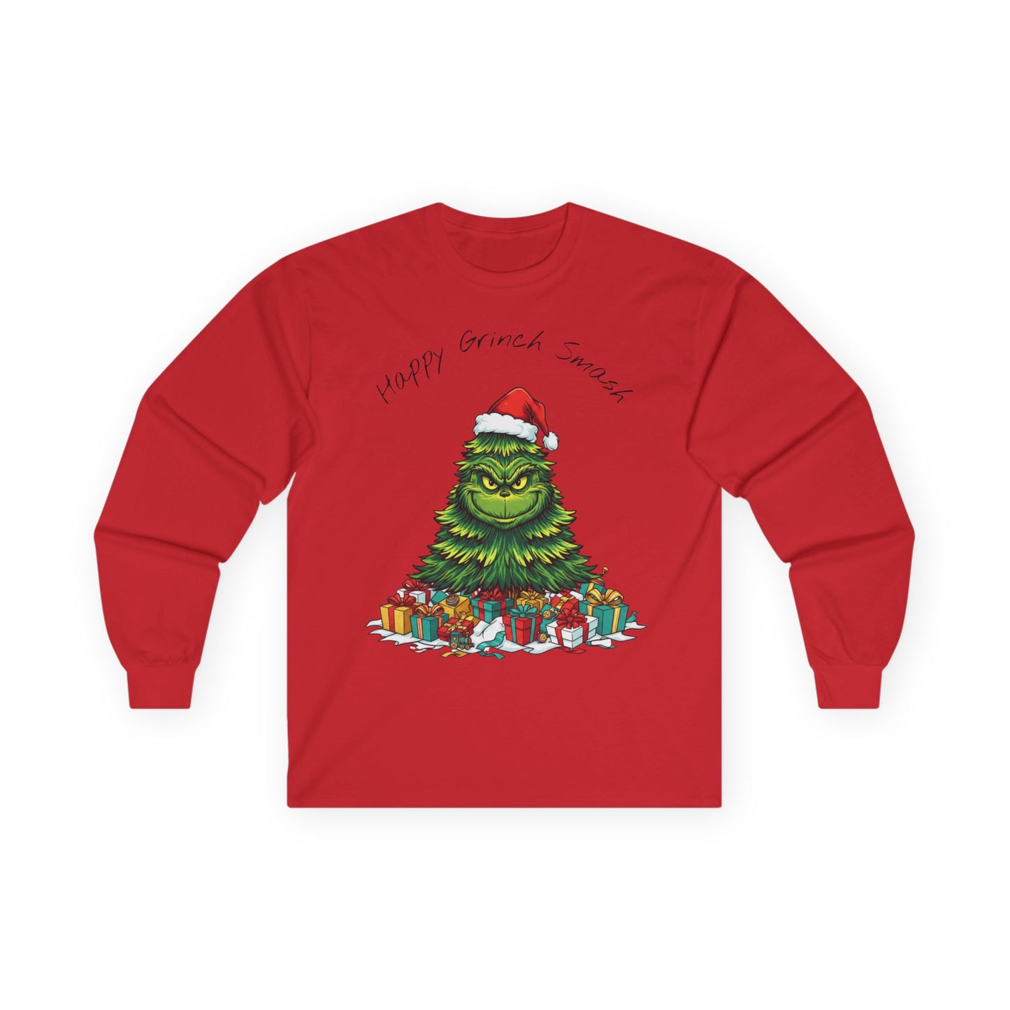 Grinch Christmas Tree Long Sleeve Tee — "Happy Grinchmas" Holiday Shirt