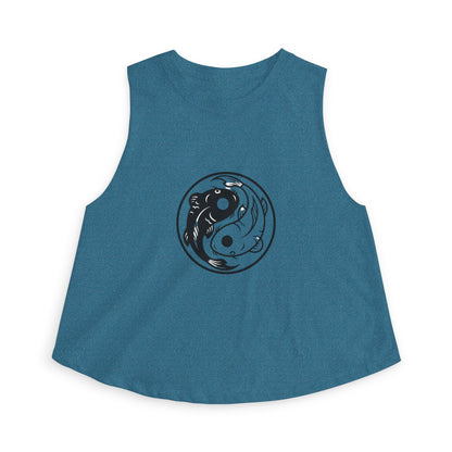 Yin Yang Koi Crop Top — Women's Graphic Crop Tank