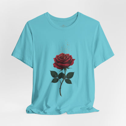 Red Rose Graphic Tee - Vintage Single Bloom T-Shirt