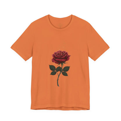 Red Rose Graphic Tee - Vintage Single Bloom T-Shirt