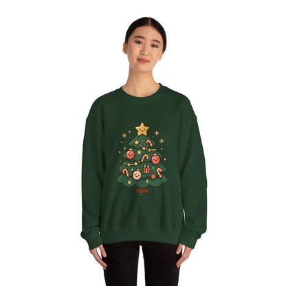 Cozy Christmas Sweatshirt, Holiday Gift, Unisex Crewneck, Winter Apparel, Festive Clothing, Christmas Tree Design