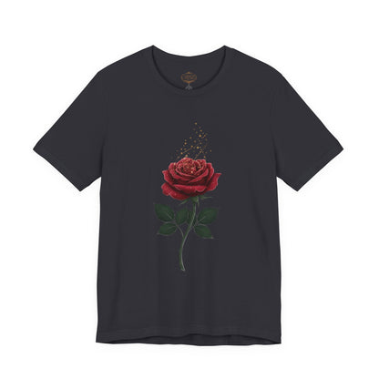 Red Rose Graphic Tee - Vintage Single Bloom T-Shirt