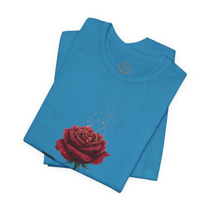 Red Rose Graphic Tee - Vintage Single Bloom T-Shirt