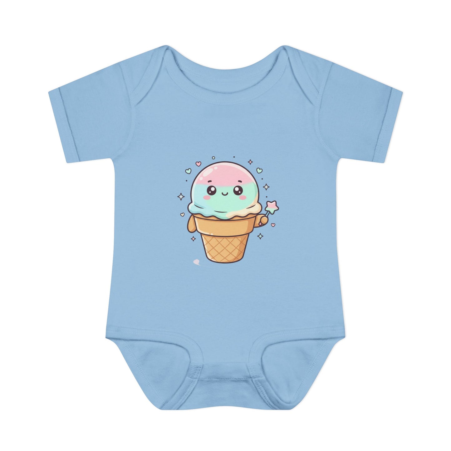 Cute Kawaii Ice Cream Cone Infant Bodysuit - Pastel Baby Onesie