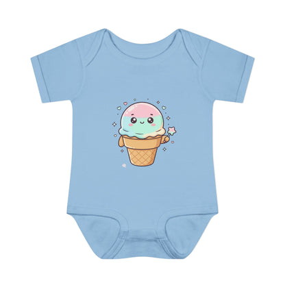 Cute Kawaii Ice Cream Cone Infant Bodysuit - Pastel Baby Onesie