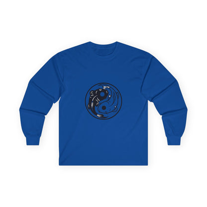 Yin Yang Koi Fish Long Sleeve Tee — Zen Balance Graphic Shirt