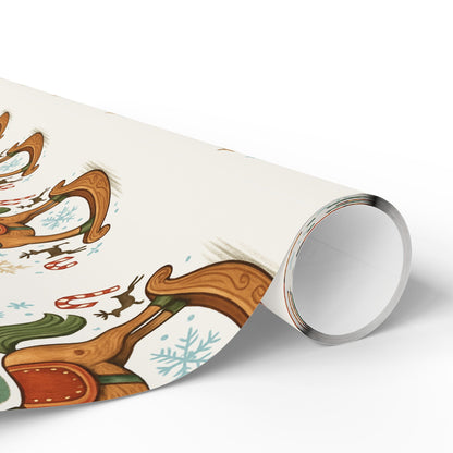 Rocking Horse Christmas Wrapping Paper – Vintage Holiday Gift Wrap