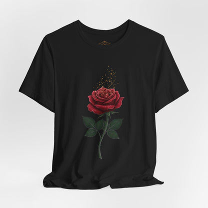 Red Rose Graphic Tee - Vintage Single Bloom T-Shirt