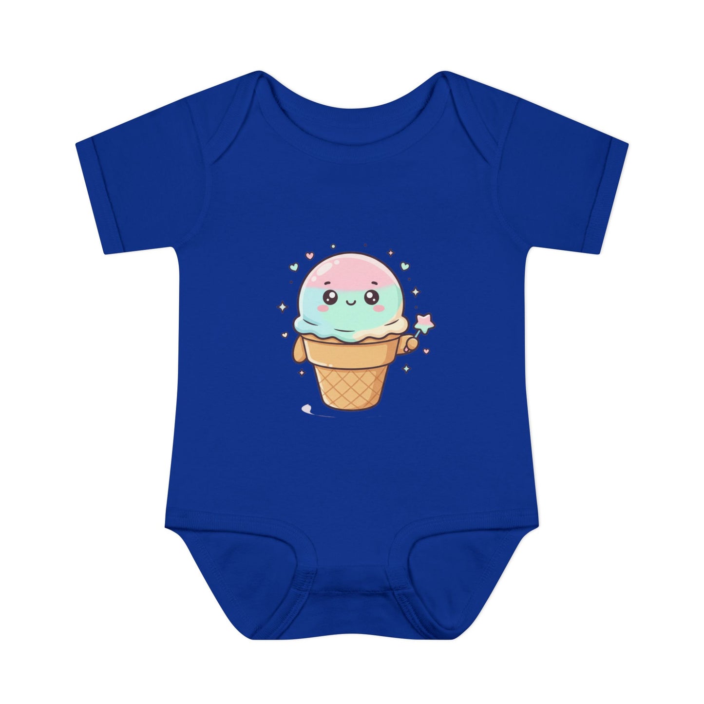 Cute Kawaii Ice Cream Cone Infant Bodysuit - Pastel Baby Onesie