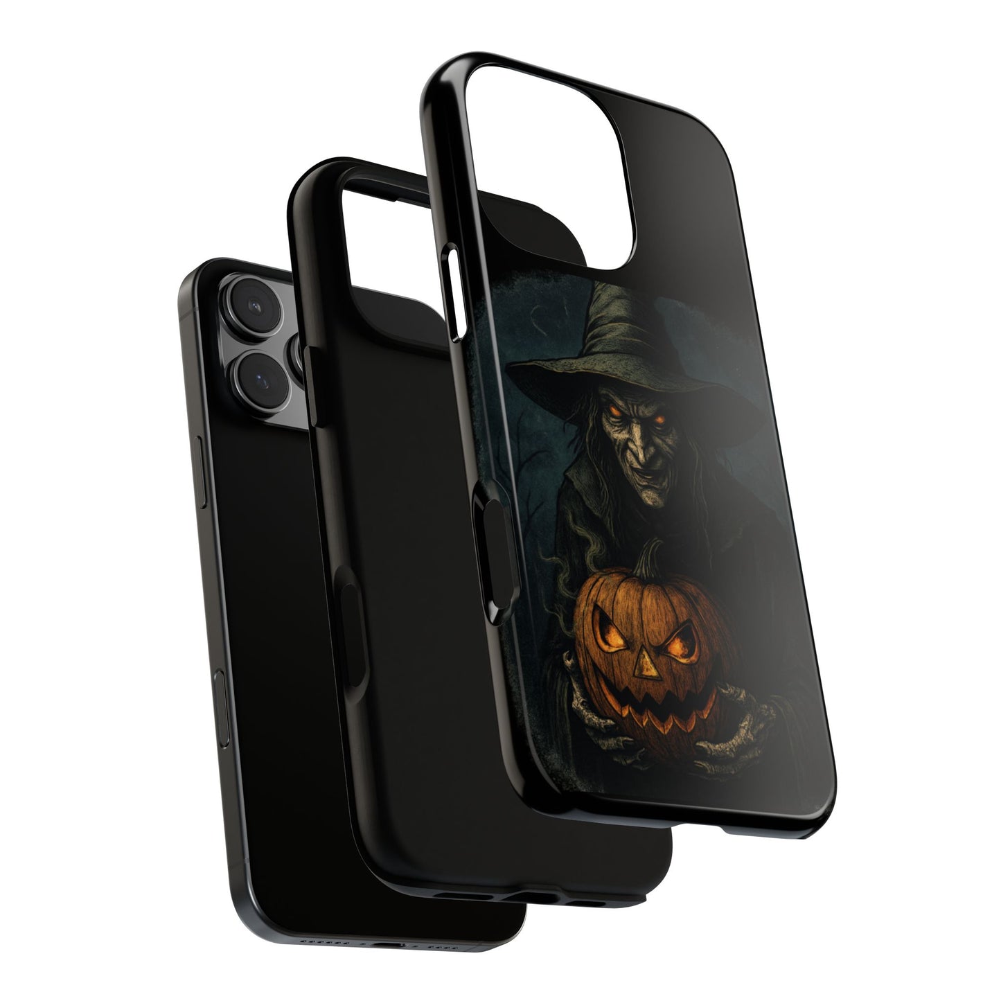 Halloween Phone Case, Tough Cases with Witch and Pumpkin Design, Spooky Gift for Witch Lovers, Fall Phone Accessory, Unique Halloween Decor