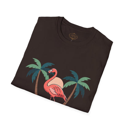 Flamingo Beach T-Shirt — Tropical Palm Island Graphic Tee