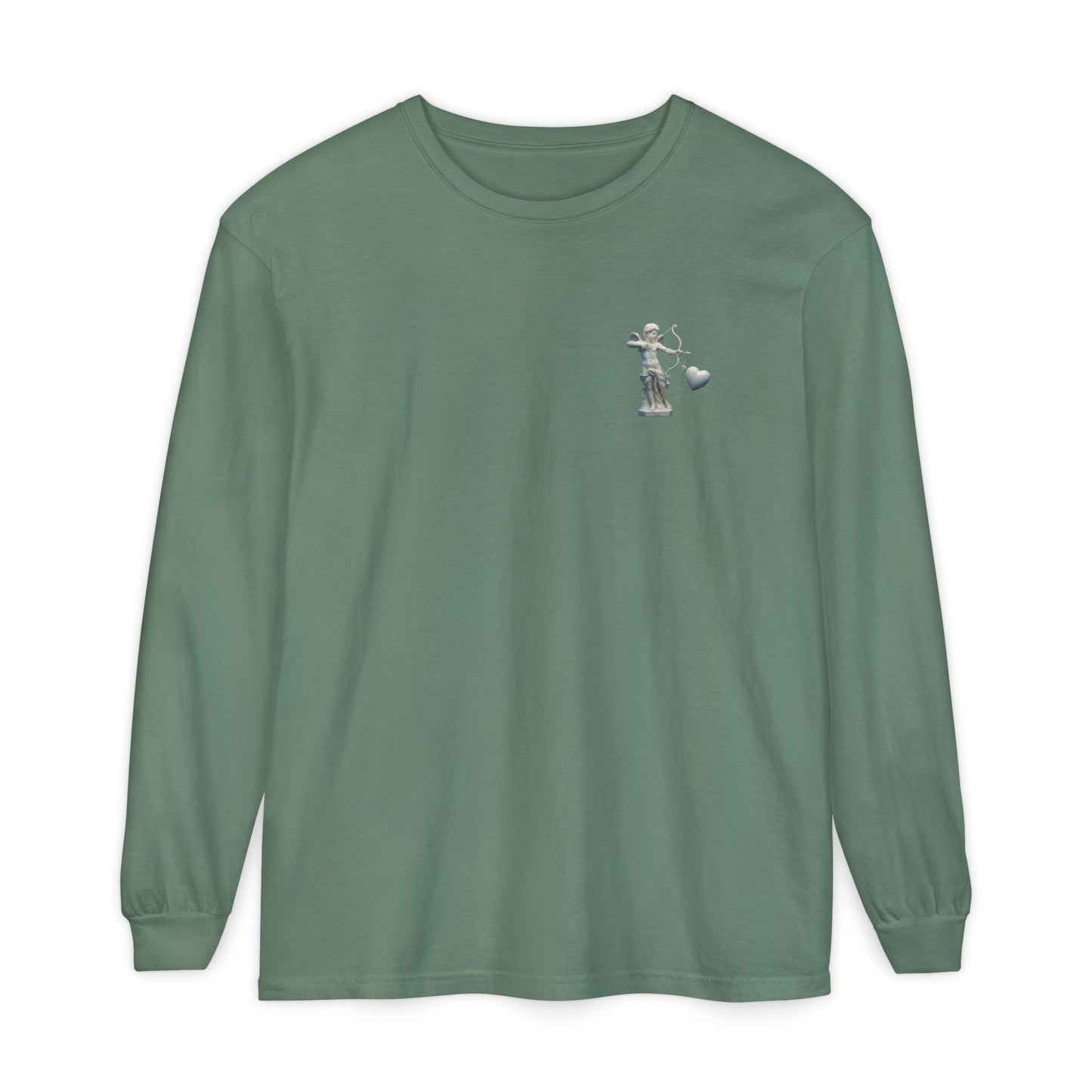 Cupid Cherub Long Sleeve Tee — Vintage Cupid Heart Graphic