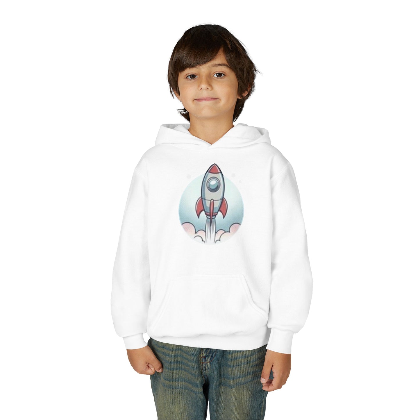 Rocket Launch Youth Hoodie, Dream Big Hooded Sweatshirt, Kids Space Hoodie, Future Astronaut Gift, Inspirational Sweatshirt