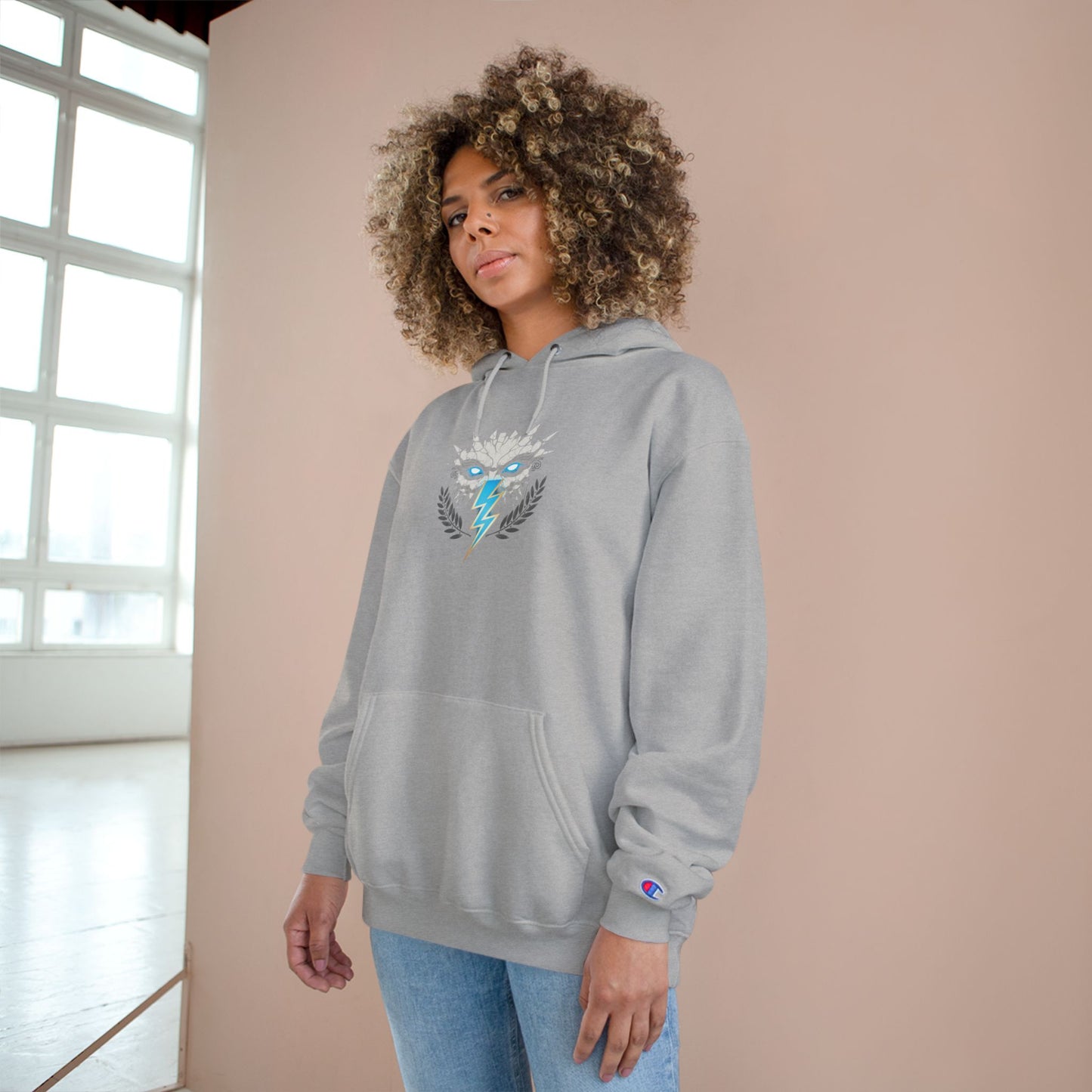 Champion Hoodie — Lightning Crest Athletic Logo Pullover