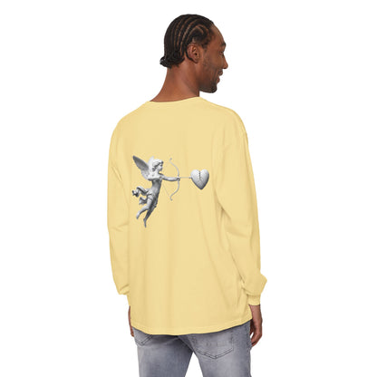 Cupid Cherub Long Sleeve Tee — Vintage Cupid Heart Graphic
