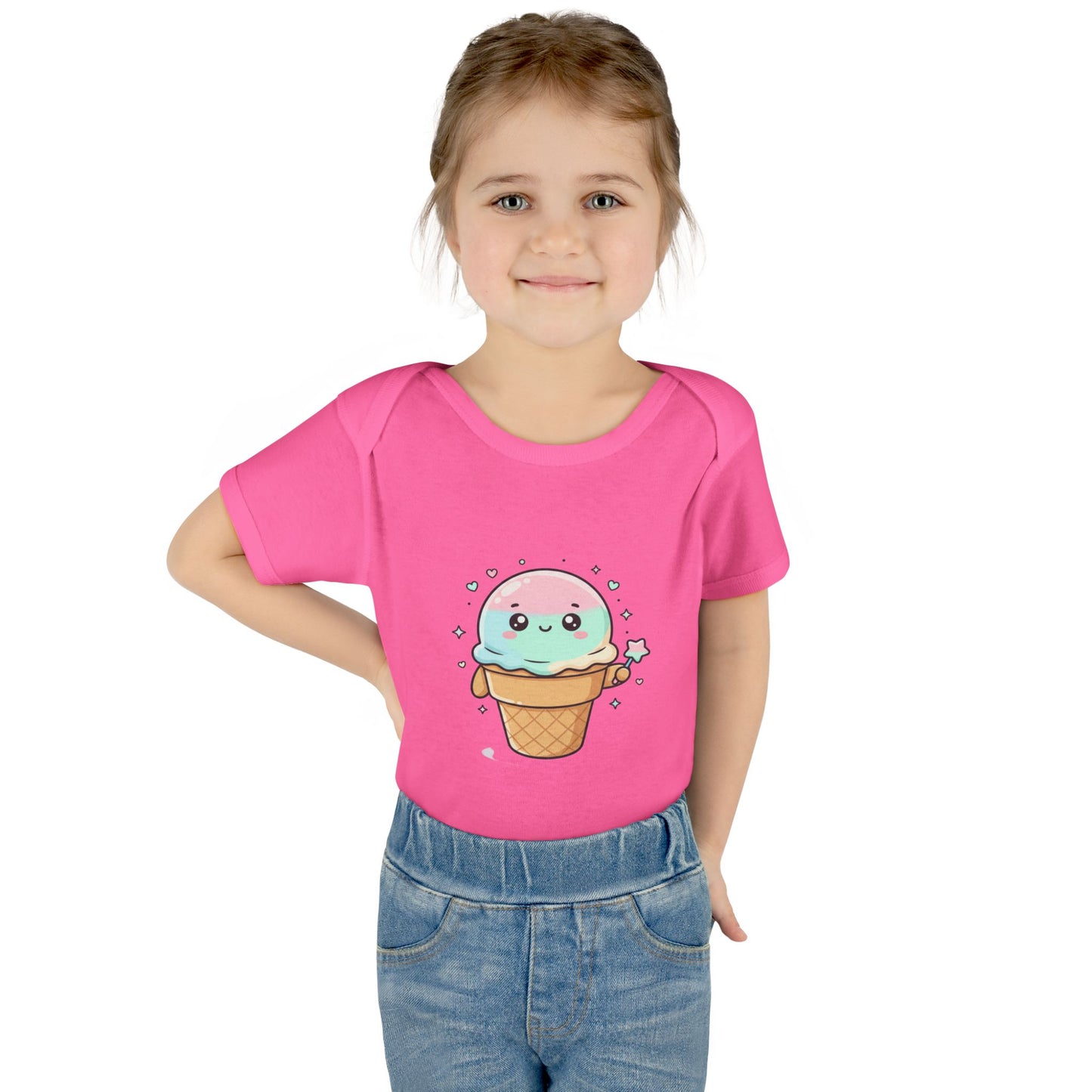 Cute Kawaii Ice Cream Cone Infant Bodysuit - Pastel Baby Onesie