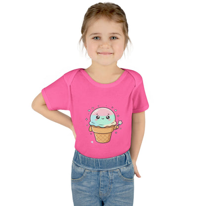 Cute Kawaii Ice Cream Cone Infant Bodysuit - Pastel Baby Onesie