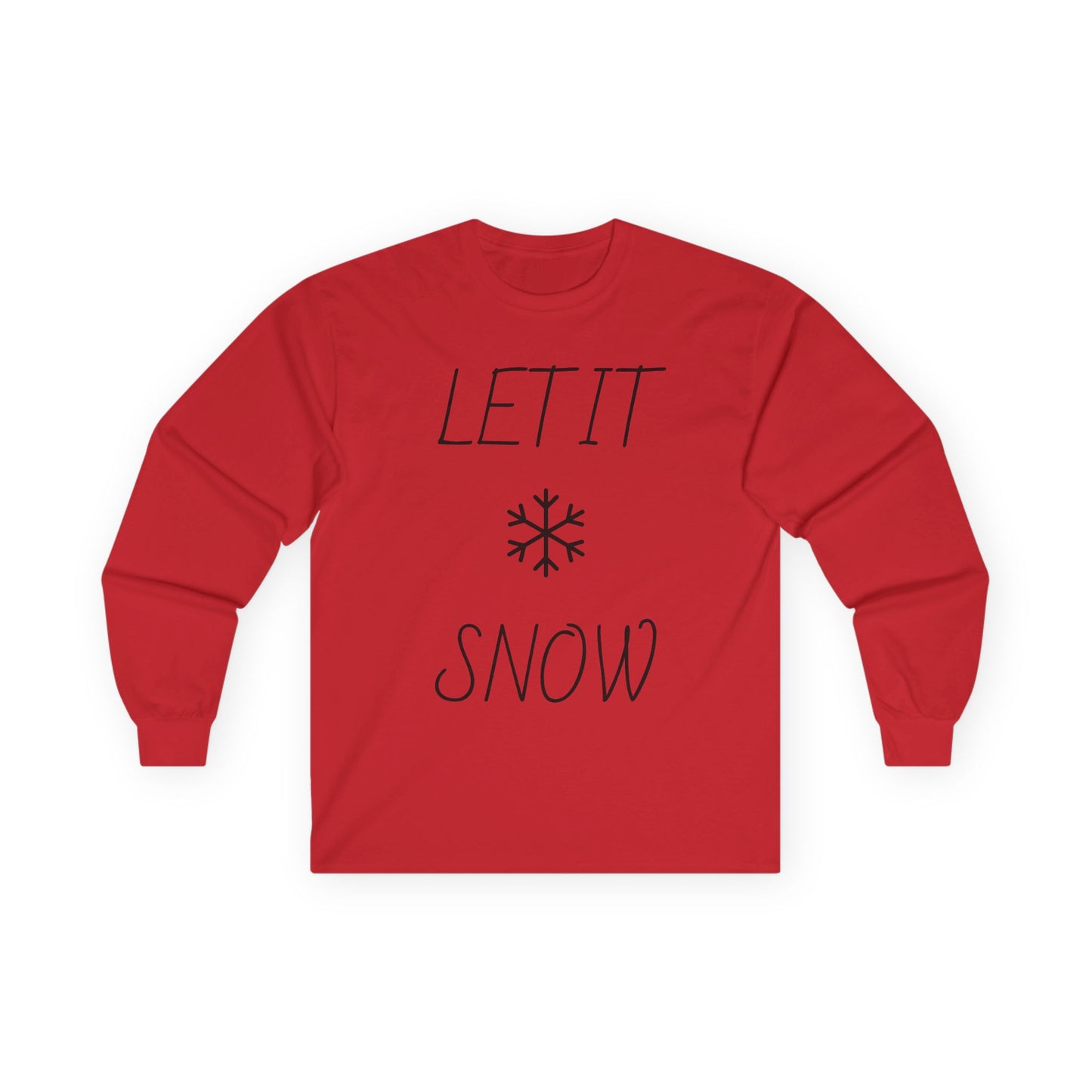 Let It Snow Long Sleeve Tee — Minimal Snowflake Holiday Shirt