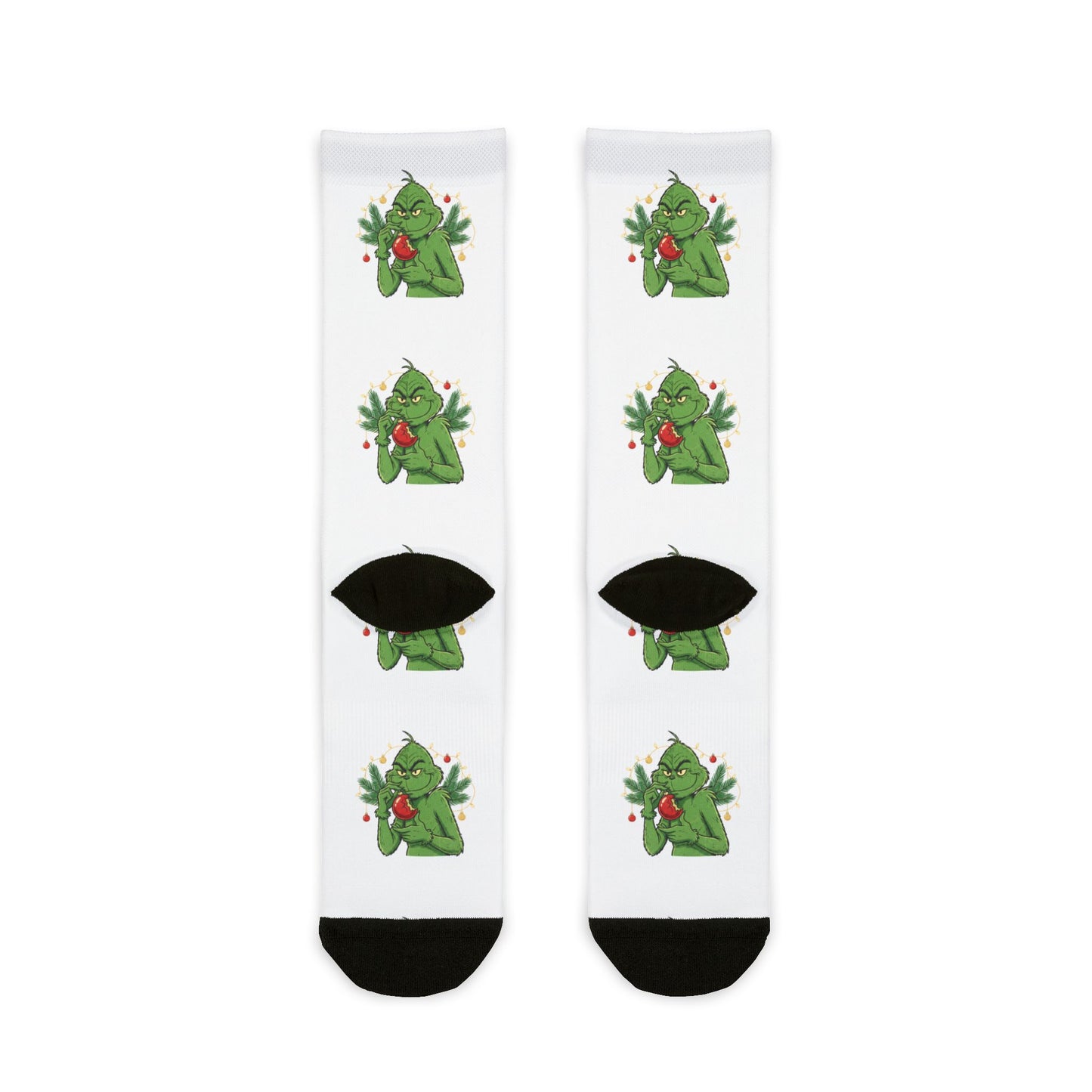 Christmas Tree Pattern Crew Socks — Holiday Sublimation Socks with Cute Evergreen Design