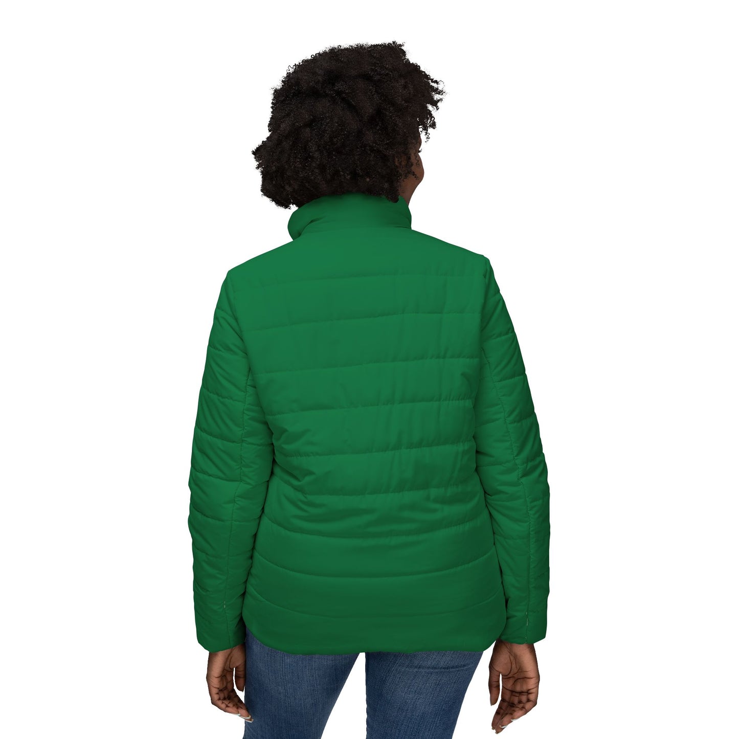 Women’s Green Puffer Jacket — Lightweight Quilted Coat for Cold Weather