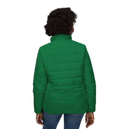 Women’s Green Puffer Jacket — Lightweight Quilted Coat for Cold Weather