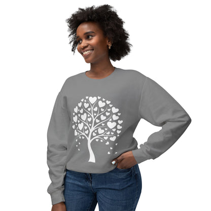 Heart Tree Crewneck Sweatshirt — Cute Love Tree Graphic Pullover
