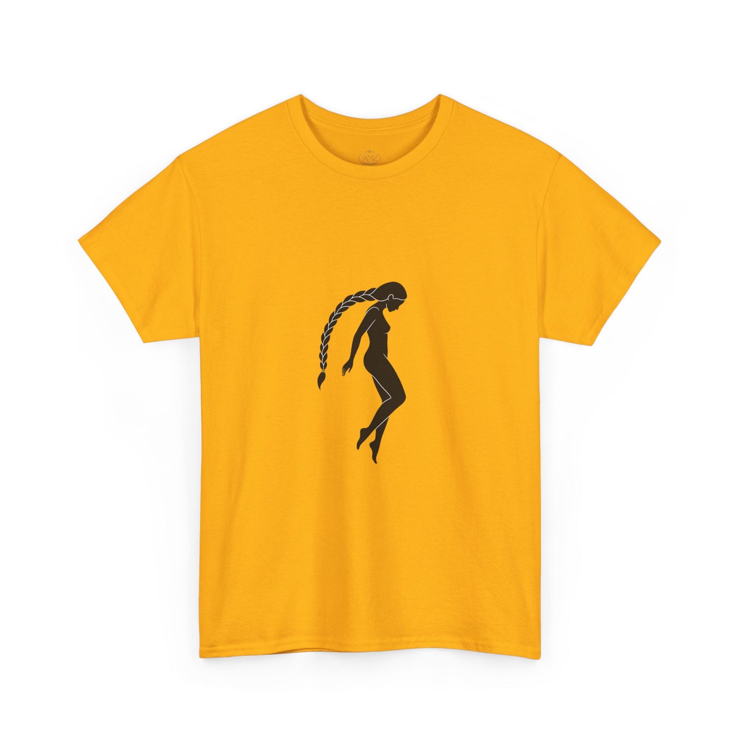 Silhouette Braid Tee — Minimalist Woman Profile T-Shirt