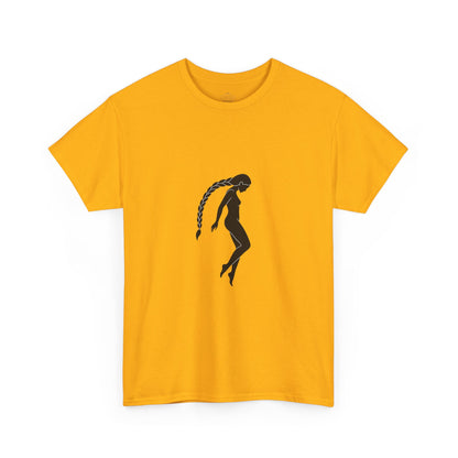 Silhouette Braid Tee — Minimalist Woman Profile T-Shirt