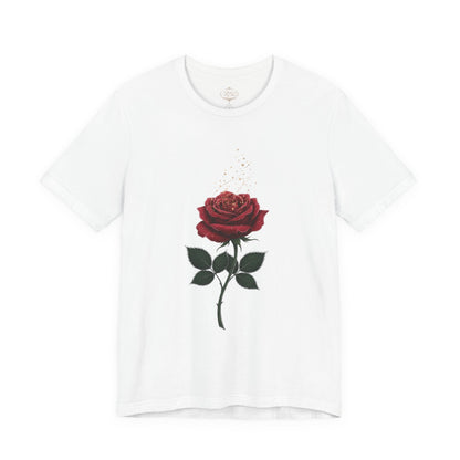 Red Rose Graphic Tee - Vintage Single Bloom T-Shirt