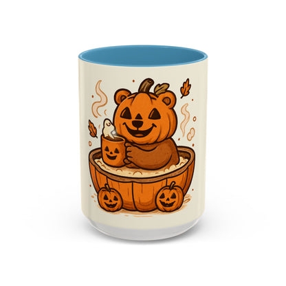 Halloween Bear Coffee Mug, Cute Pumpkin Mug, Fall Decor Gift, Cozy Autumn Drinkware, Seasonal Sip, Holiday Mug