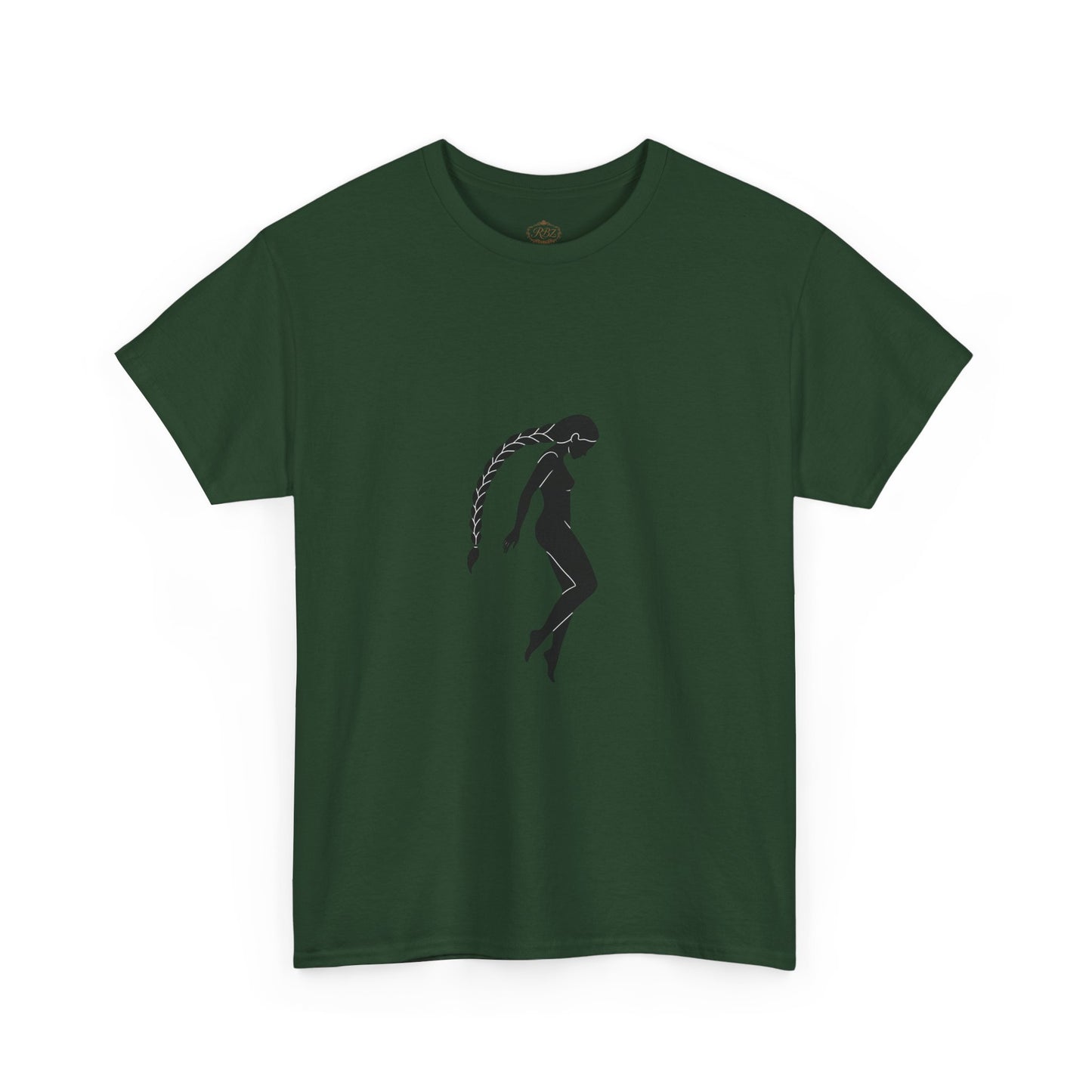 Silhouette Braid Tee — Minimalist Woman Profile T-Shirt