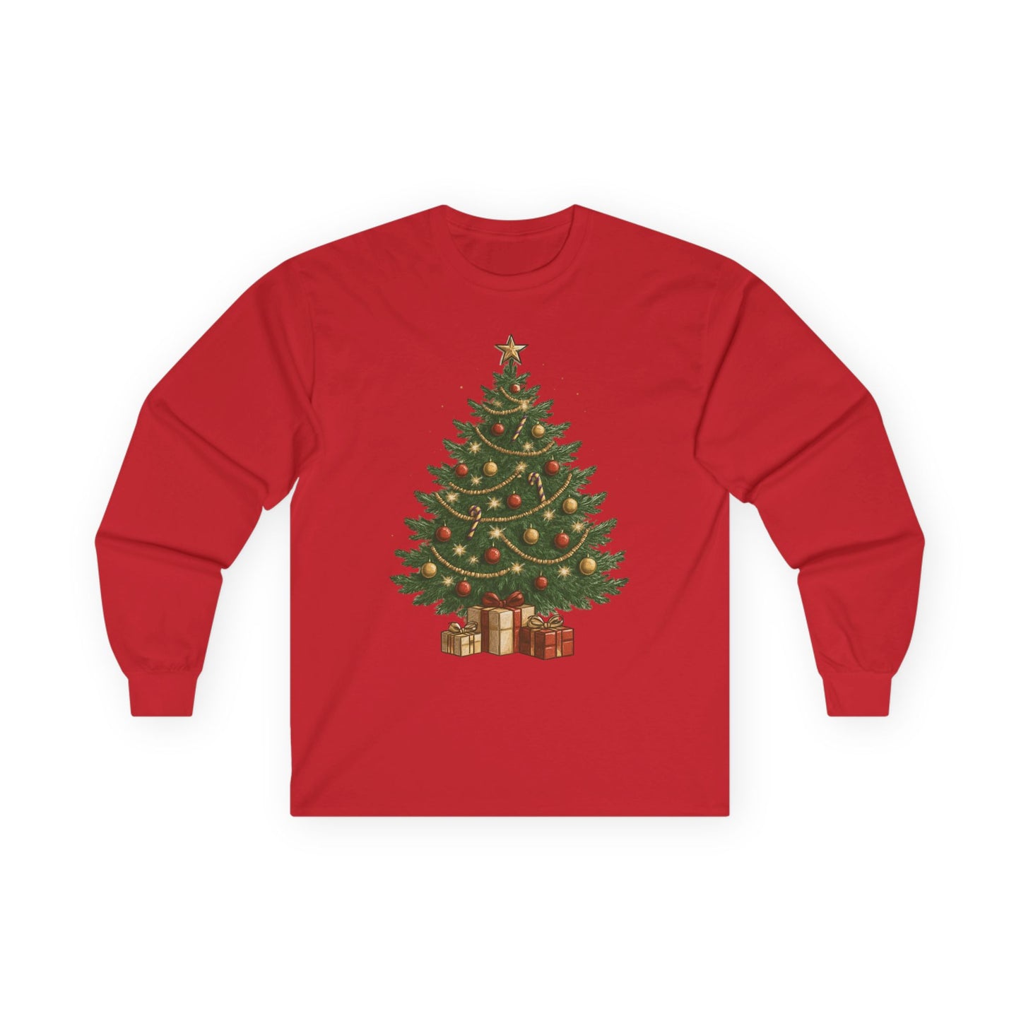 Christmas Tree Long Sleeve Tee | Holiday Apparel, Gift for Him/Her, Winter Fashion, Festive Shirt, Cozy Christmas Wear