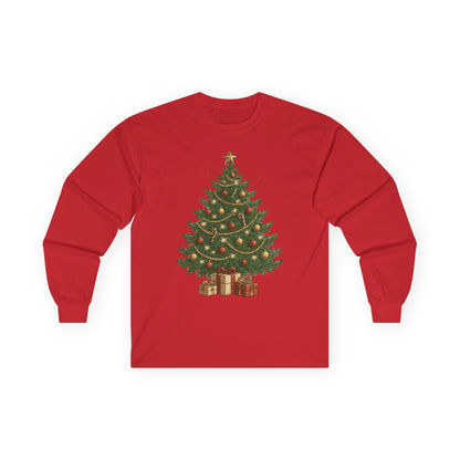 Christmas Tree Long Sleeve Tee | Holiday Apparel, Gift for Him/Her, Winter Fashion, Festive Shirt, Cozy Christmas Wear