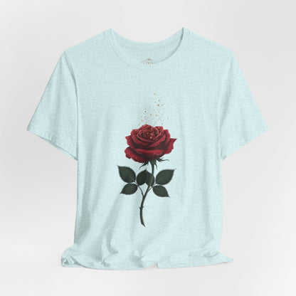Red Rose Graphic Tee - Vintage Single Bloom T-Shirt