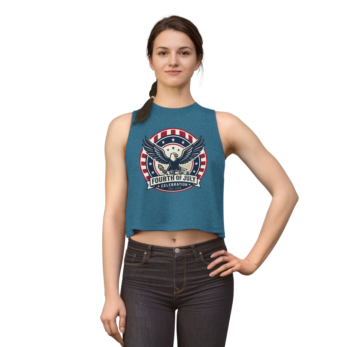 Fourth of July Eagle Crop Top — Patriotic Women's Fourth of July Celebration Tank