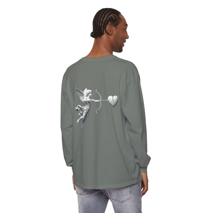 Cupid Cherub Long Sleeve Tee — Vintage Cupid Heart Graphic