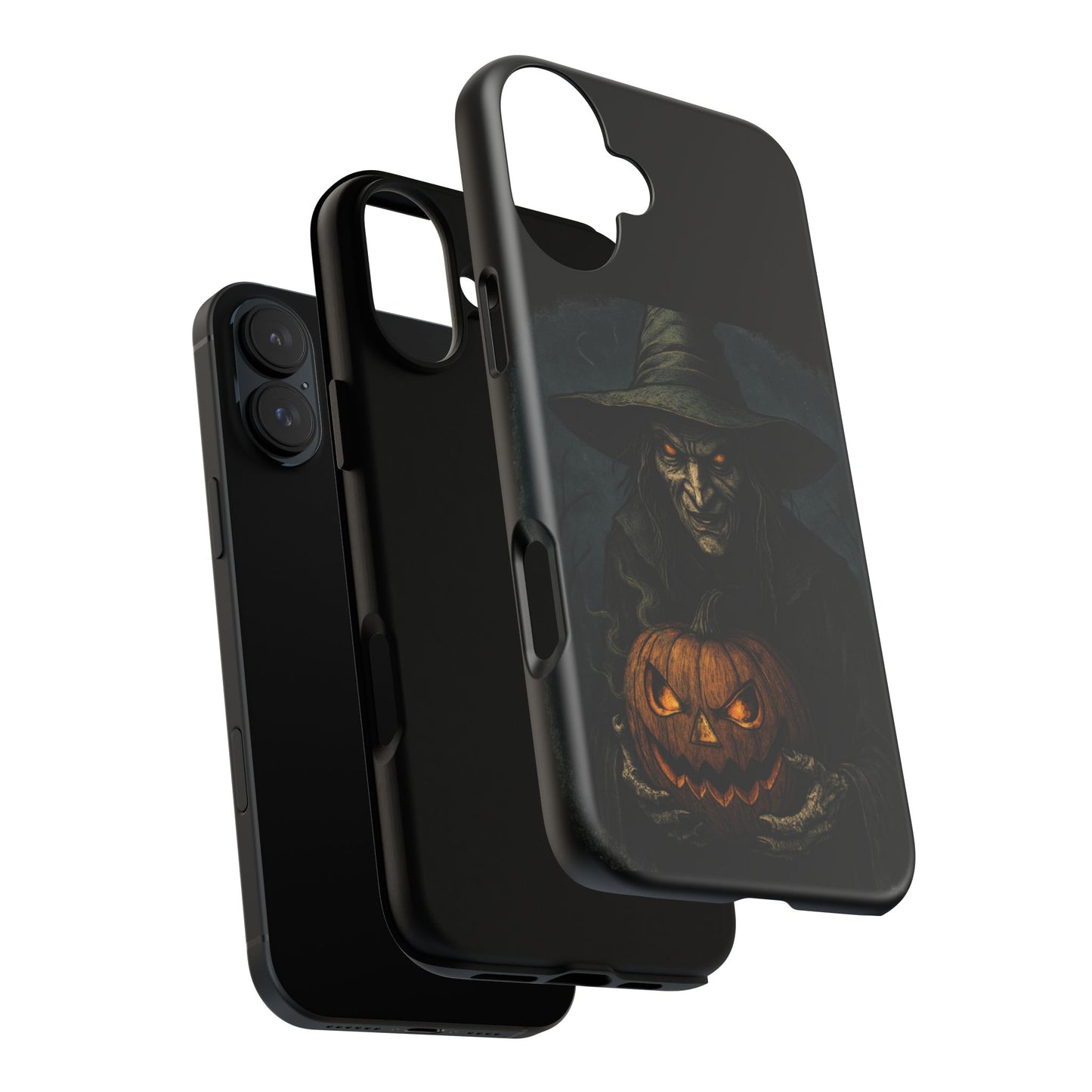 Halloween Phone Case, Tough Cases with Witch and Pumpkin Design, Spooky Gift for Witch Lovers, Fall Phone Accessory, Unique Halloween Decor