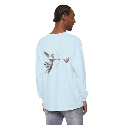 Cupid Cherub Long Sleeve Tee — Vintage Cupid Heart Graphic