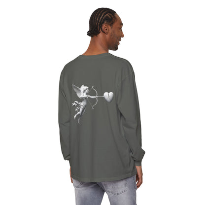 Cupid Cherub Long Sleeve Tee — Vintage Cupid Heart Graphic